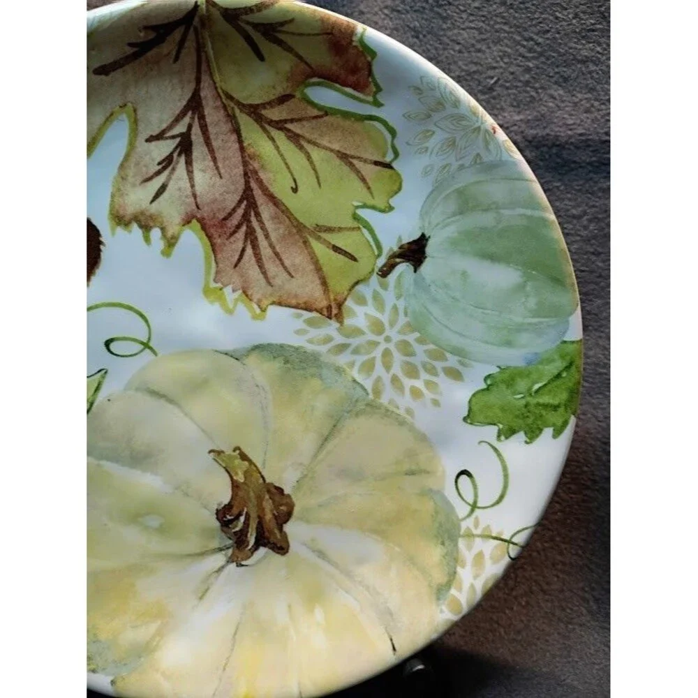 Set/2 Robert Stanley Harvest Pumpkin Salad Dessert Plates Fall Thanksgiving 1C